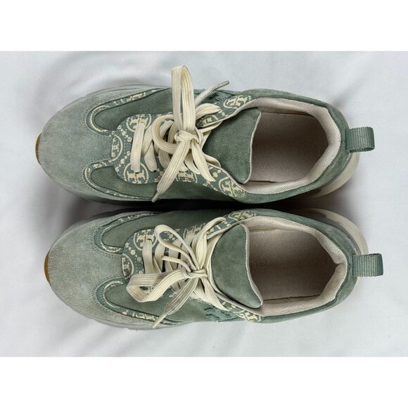 TORY BURCH T Monogram Good Luck Trainer Blue Celadon Women's Shoes Size 9M - Picture 6 of 9
